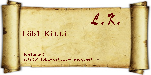 Lőbl Kitti névjegykártya